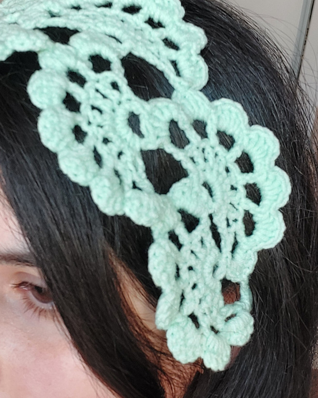 هد بند/هد پیس بافتنی طرح گل کد ۵
